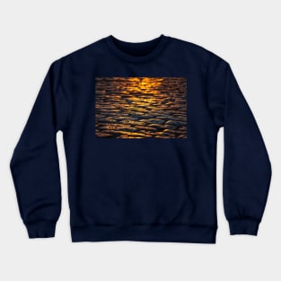 Golden Cobblestone Street at Sunset Crewneck Sweatshirt